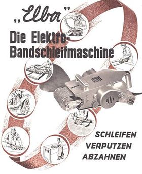 Erfindung ELBA, 1. transportable Handschleifmaschine