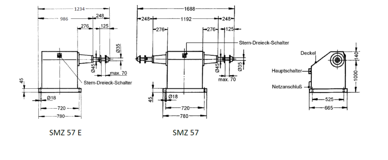 Zeichnung Poliermaschine Typ SMZ 57